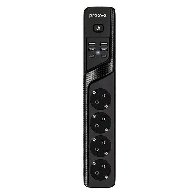 Фільтр мережевий Proove Power Socket 4 розетки/4 USB/ 2 Type-C 2 м Чорний (P-04)
