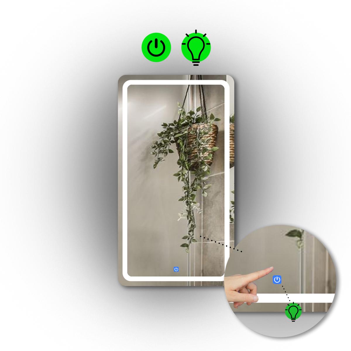 Зеркало с LED подсветкой Anvi с сенсорным включателем 60x80 см (Anvi/600x800/11/2/0)