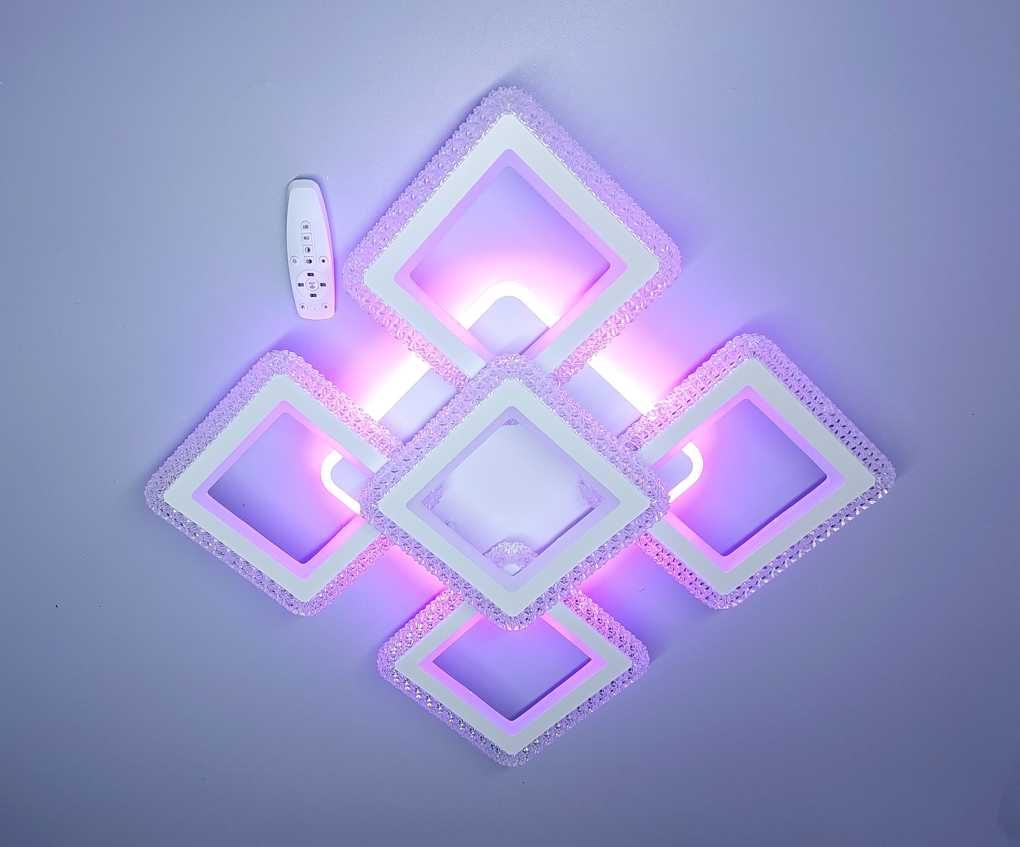 Люстра светодиодная 82R/5 WH+RGB с подсветкой 250/36W Белый (18205070) - фото 7