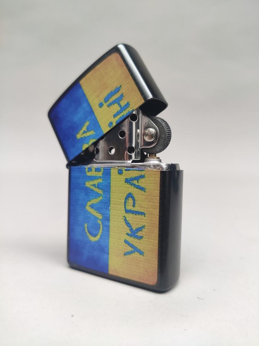 Запальничка бензинова Star Lighters "Слава Україні!" Синьо-жовтий (ch00076) - фото 2