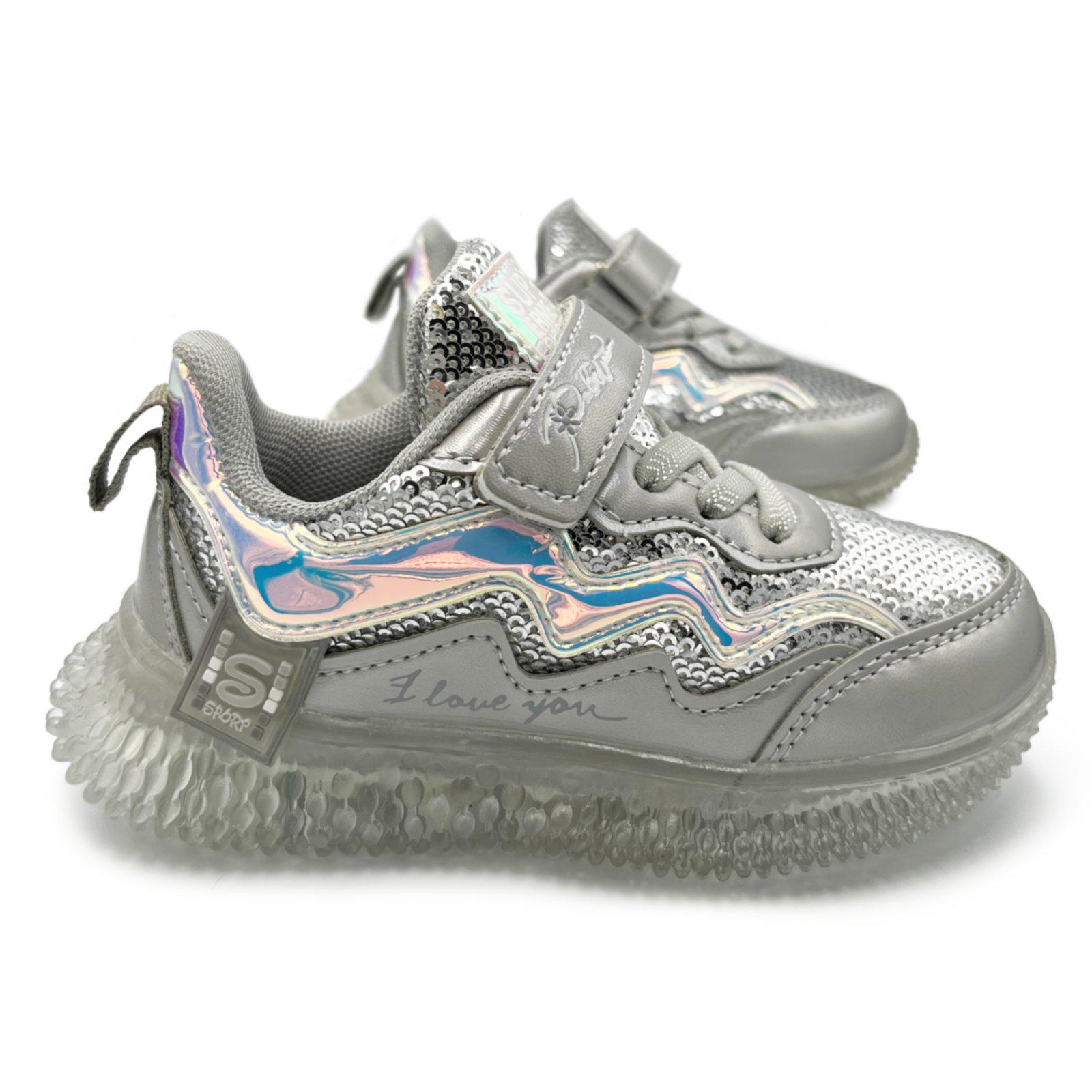 Кроссовки детские для девочки Bessky MV-1387 р. 24 Серый