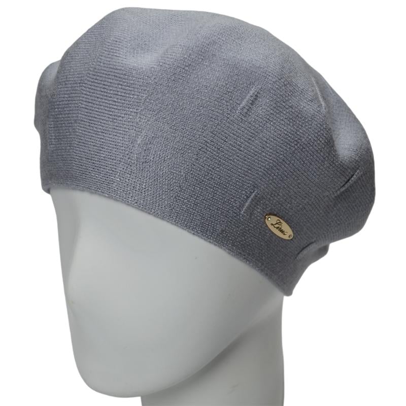 Берет двойной женский из вискозы Lirus Дейзи one size Дым