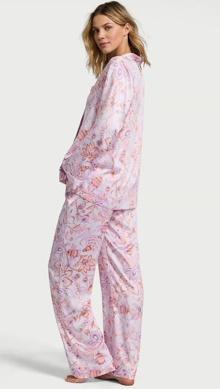 Пижама атласная длинная Victoria's secret XS Светло-фиолетовый (27058156) - фото 2