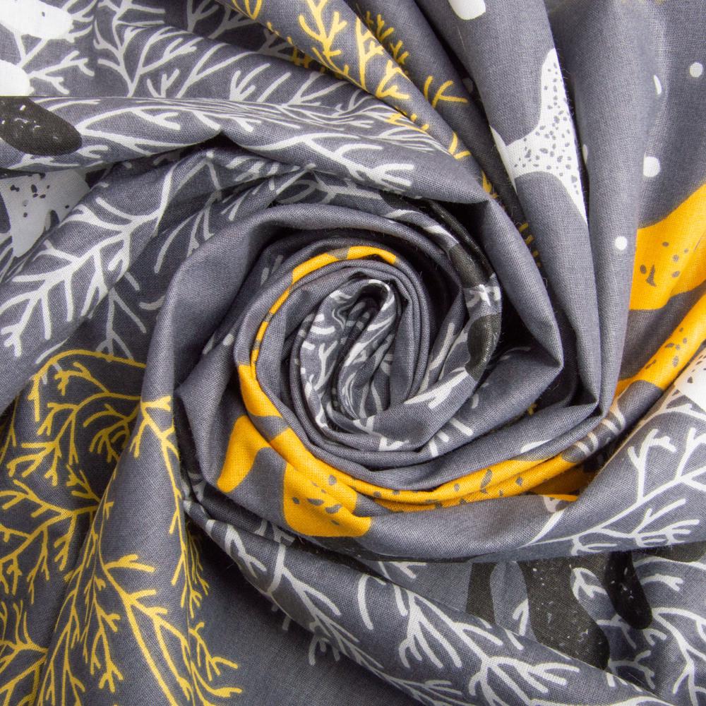 Ткань бязь ранфорс для постельного белья Кораллы 130 гр/м2 240 см Темно-серый (5,26937/8)