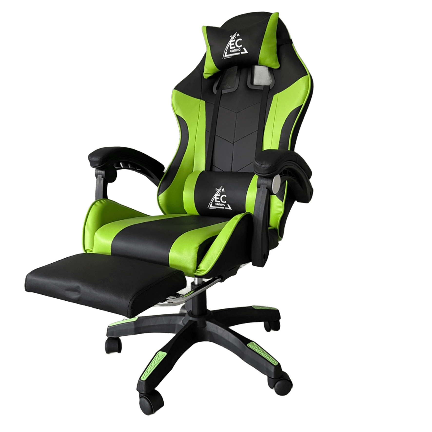 Кресло компьютерное с подставкой для ног Gamer KO24ZIEL Черно-зеленый (30741838)