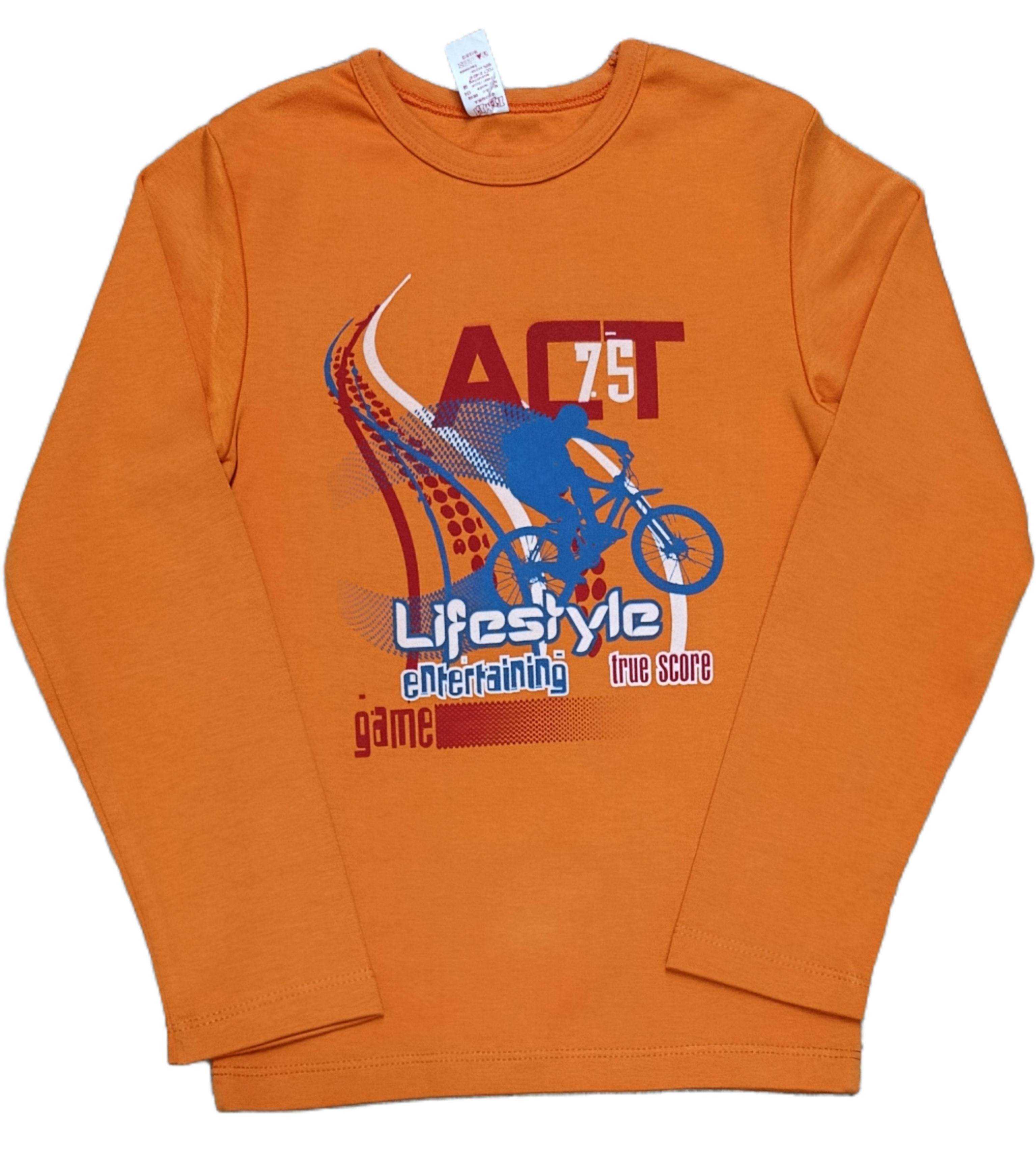 Футболка з довгим рукавом для хлопчика Bembi ФБ 189 134 см Помаранчевий