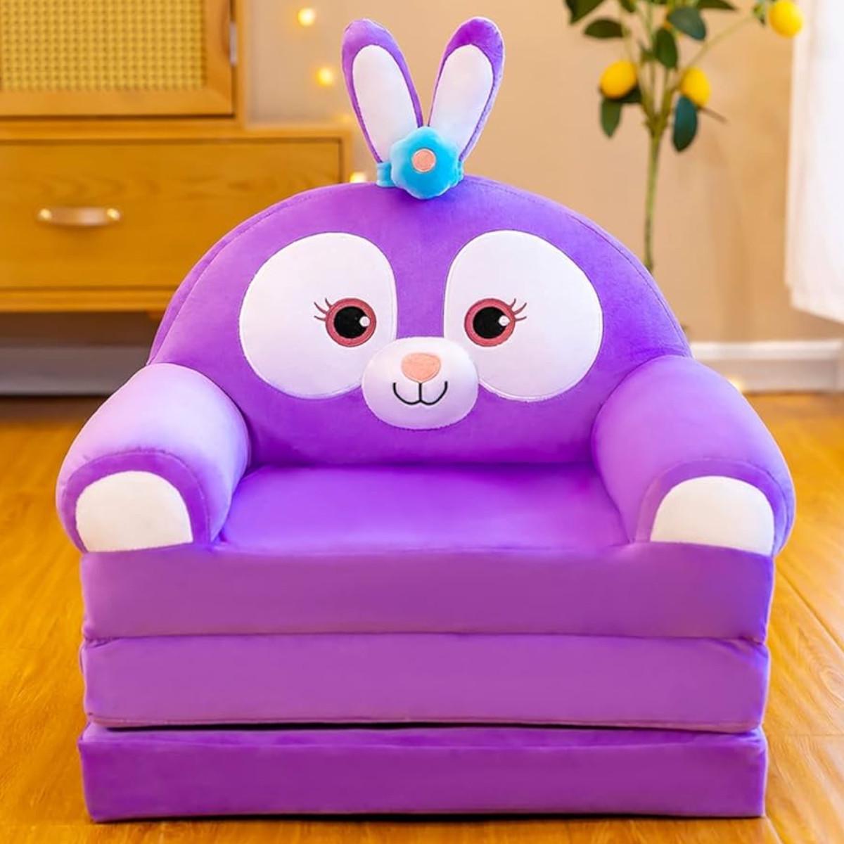 Дитяче крісло трансформер Зайчик м'яке плюшеве розкладне для дітей Фіолетовий Дитяче крісло трансформер Зайчик м'яке плюшеве розкладне для дітей Фіолетовий