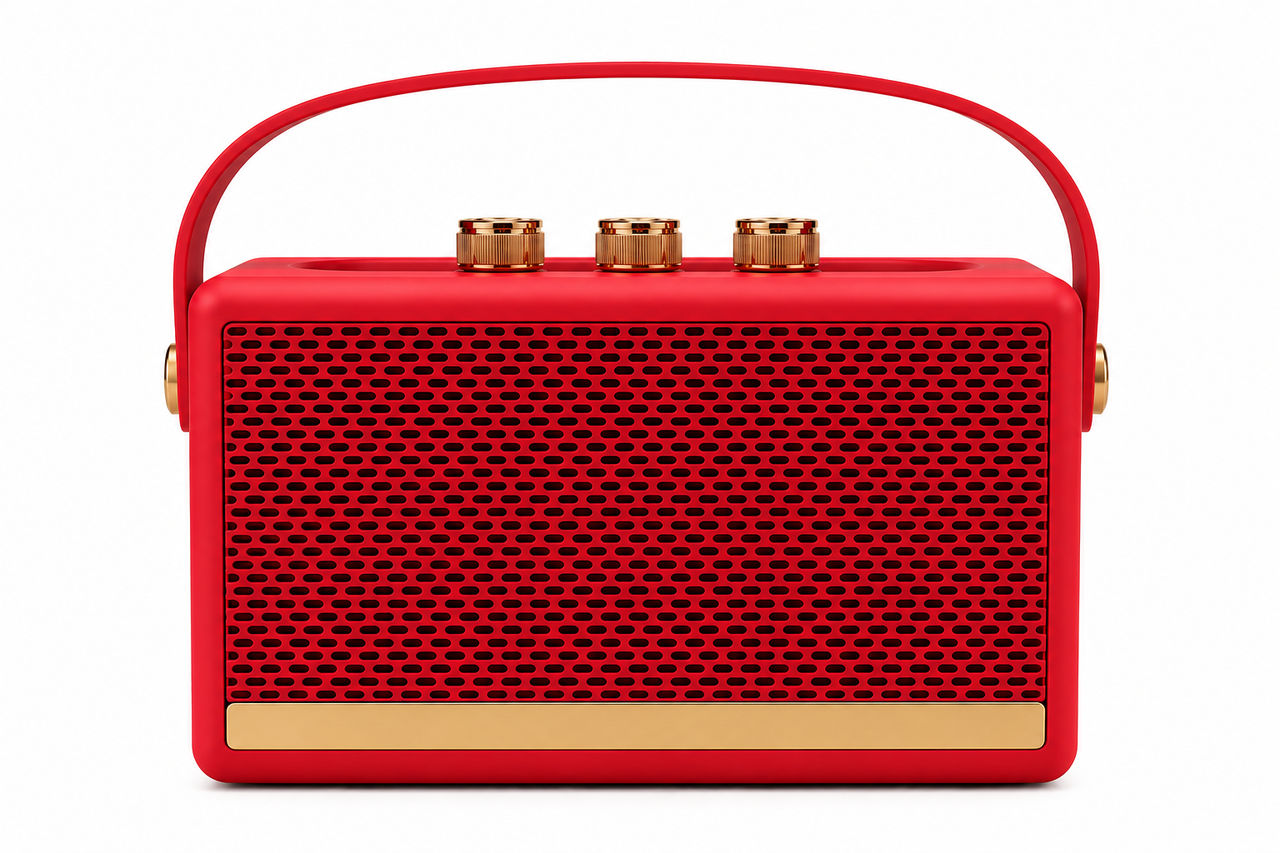 Портативная колонка Bluetooth Ретро-дизайн с FM-радио/USB/microSD/TWS/BT 5.1/ 1200 mAh 5 Вт Красный (MX-00009901W)