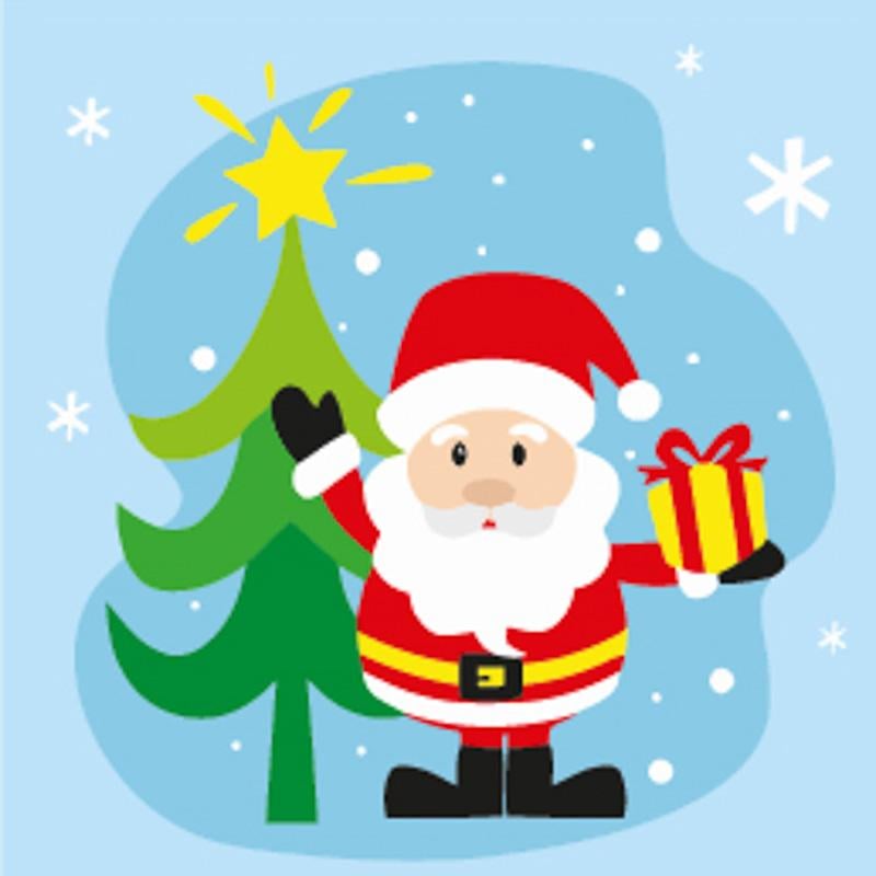 Картина по номерам Strateg Премиум Санта-Клаус 30х30 см (ES228)