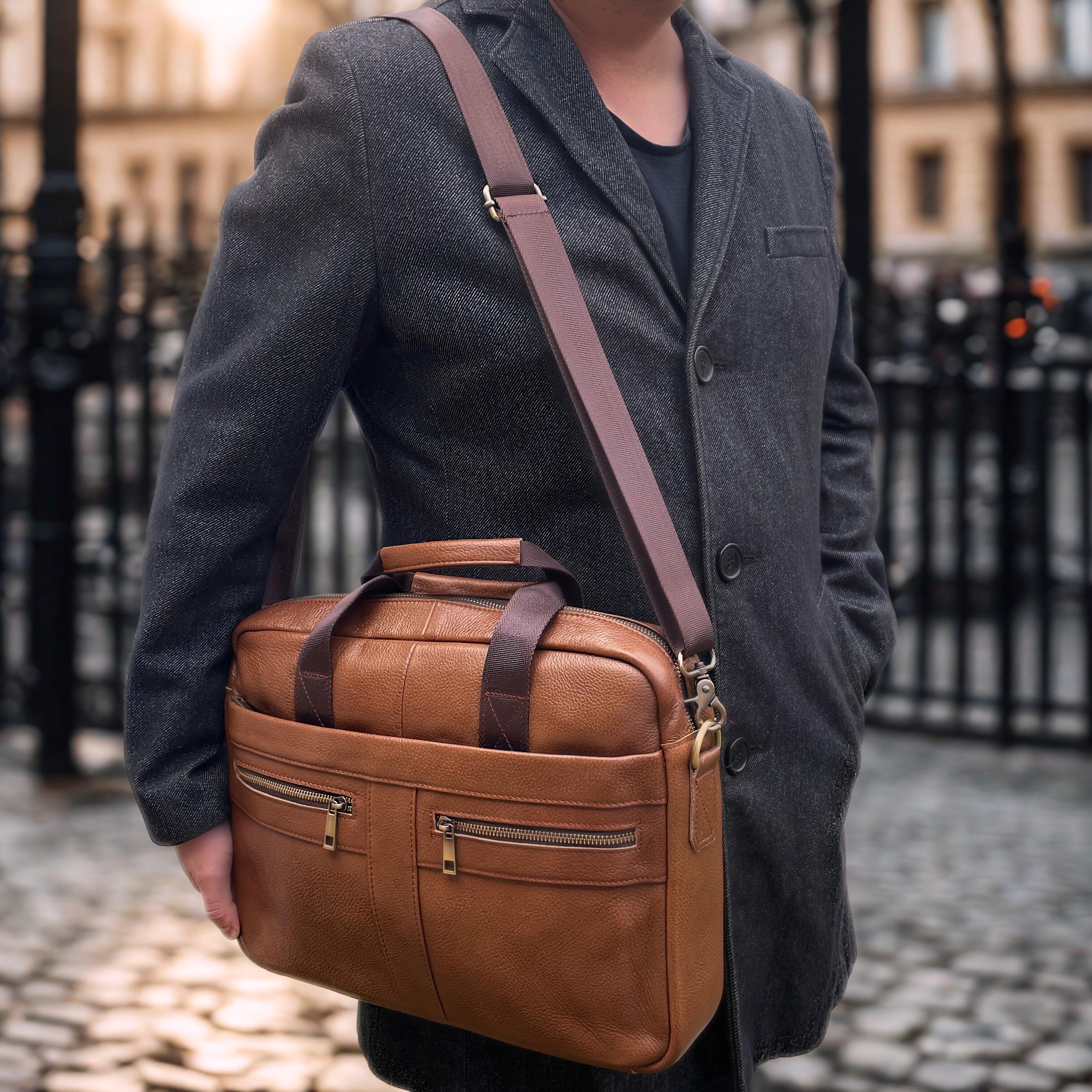 Портфель чоловічий Lorian з натуральної шкіри з відділенням для ноутбуку Кавовий (LR 252019-coffee) - фото 8 Портфель чоловічий Lorian з натуральної шкіри з відділенням для ноутбуку Кавовий (LR 252019-coffee) - фото 8