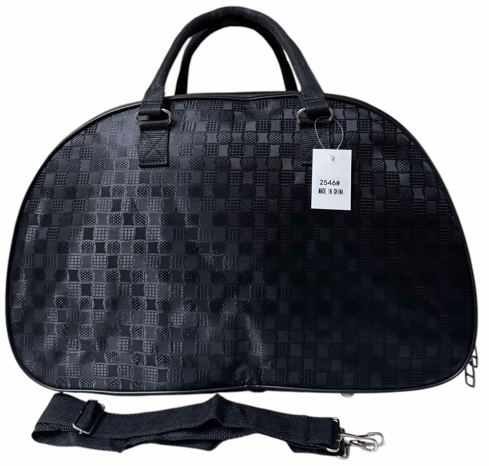 Сумка дорожная ручная кладь с длинным ремнем через плечо Черный(2546BLA)