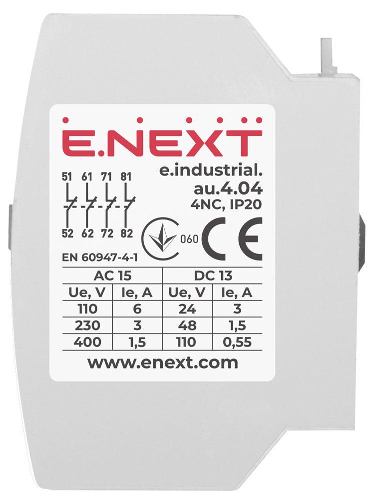 Контакт дополнительный E.NEXT e.industrial.au.4.04 4NC (i0140009) - фото 3