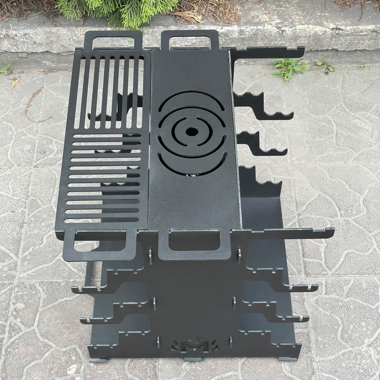 Мангал вертикальний Metalzavod Медея на 6 шампурів 3 мм/39,7х47,2х45,5 см (MVR6-3) - фото 3 Мангал вертикальний Metalzavod Медея на 6 шампурів 3 мм/39,7х47,2х45,5 см (MVR6-3) - фото 3