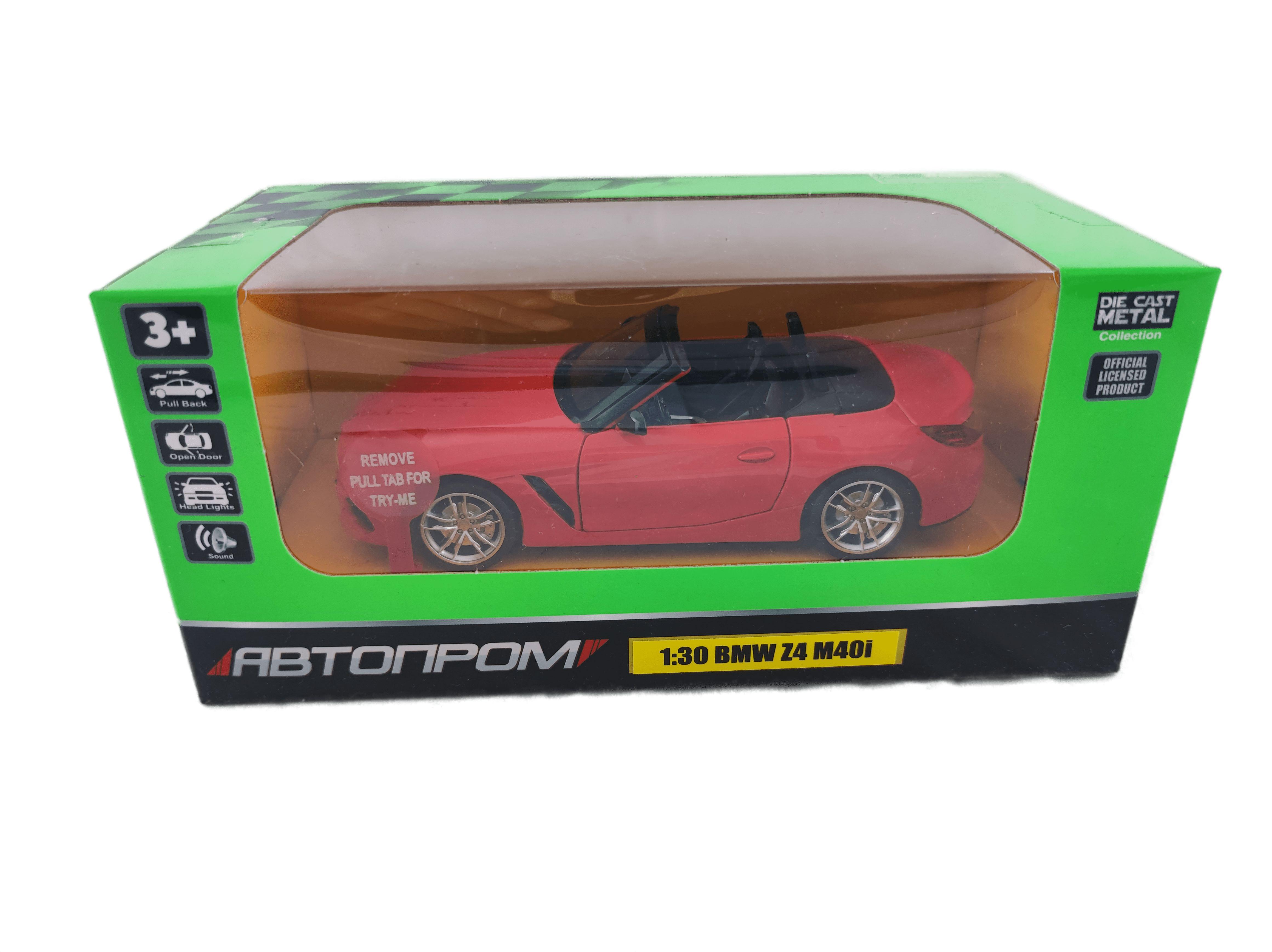 Машинка игрушечная металлическая Автопром BMW Z4 M40i Красный (140124-2)
