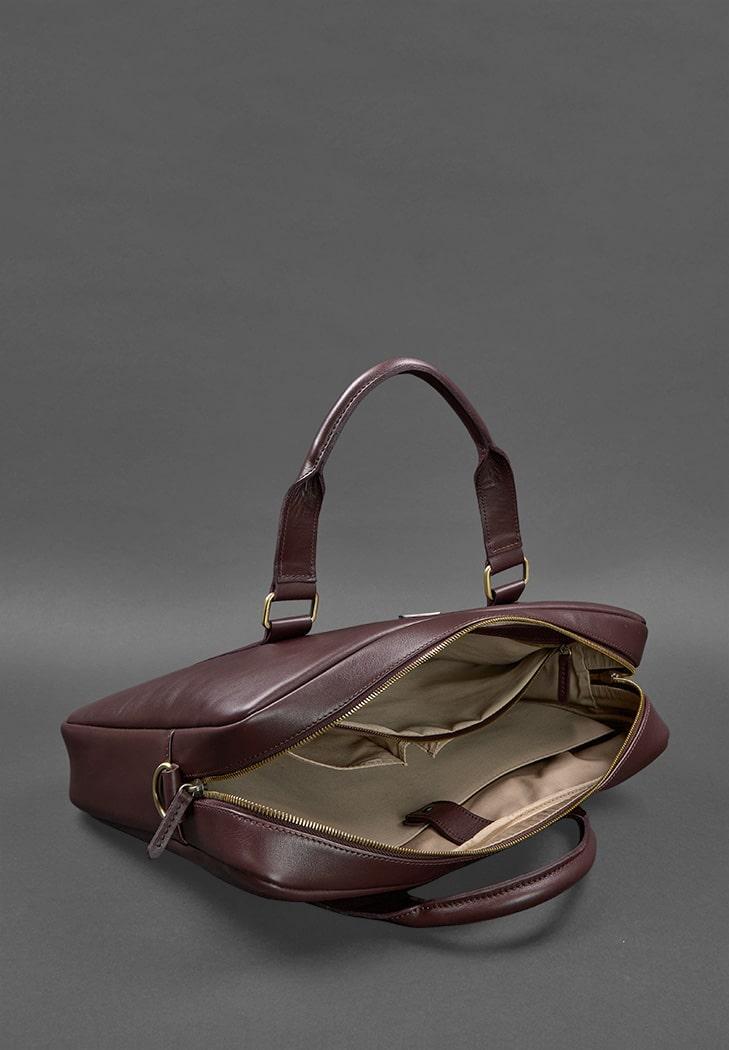 Сумка кожаная для ноутбука и документов Бордовый (A-027193) - фото 5 Сумка кожаная для ноутбука и документов Бордовый (A-027193) - фото 5