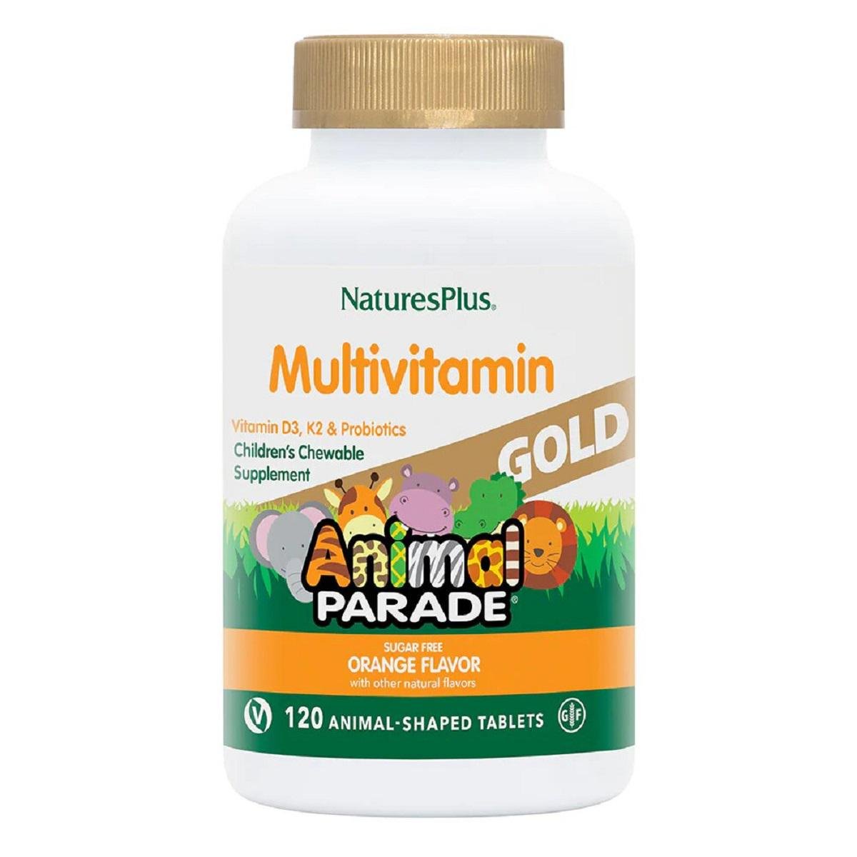 Мультивитамины Natures Plus Animal Parade Gold для детей вкус апельсина 120 жевательных таблеток