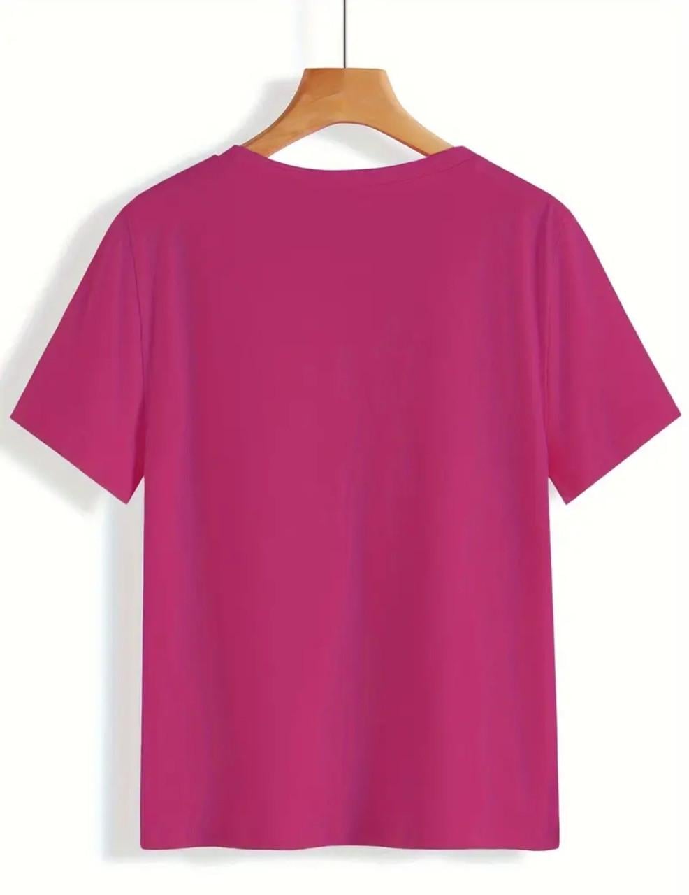 футболка іноча з V-подібним вирізом 4XL Рожевий (2513212493)