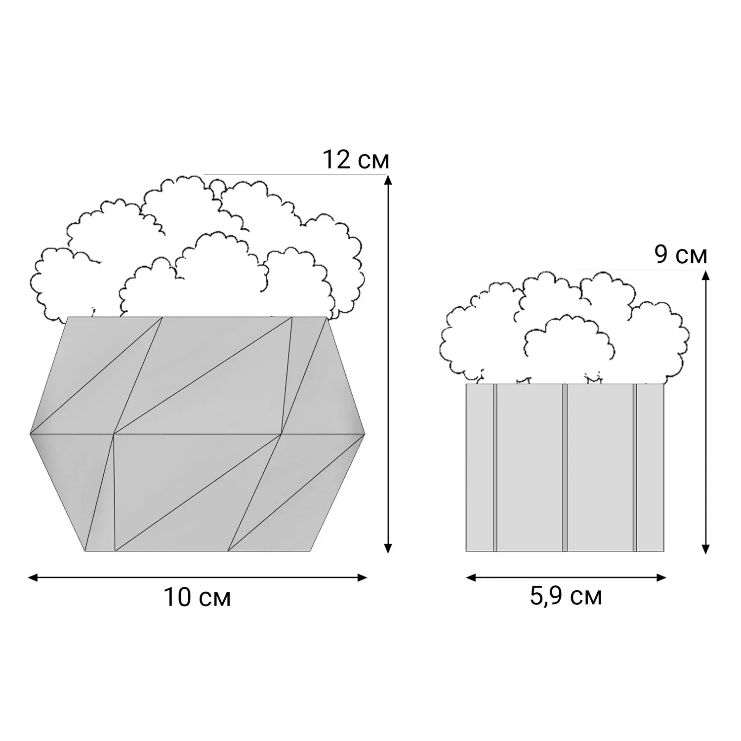 Комплект кашпо со стабилизированным мхом Ягель 2 шт. Белый/Зеленый/Салатовый (NA-B-3) - фото 5