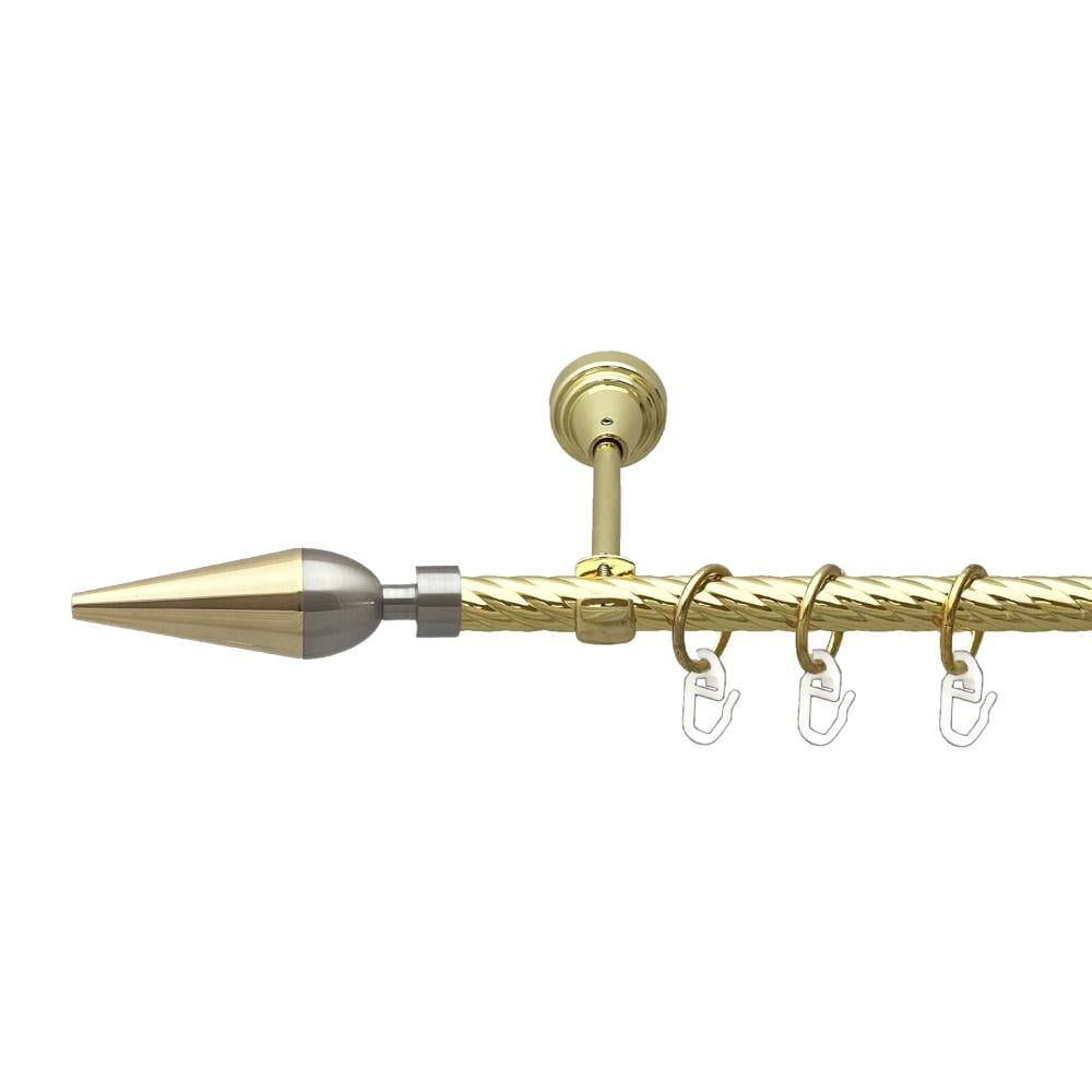 Карниз Orvit Лінея металевий однорядний відкритий скручена труба кільце металеве 16 мм 300 см Золото (00-00024807)