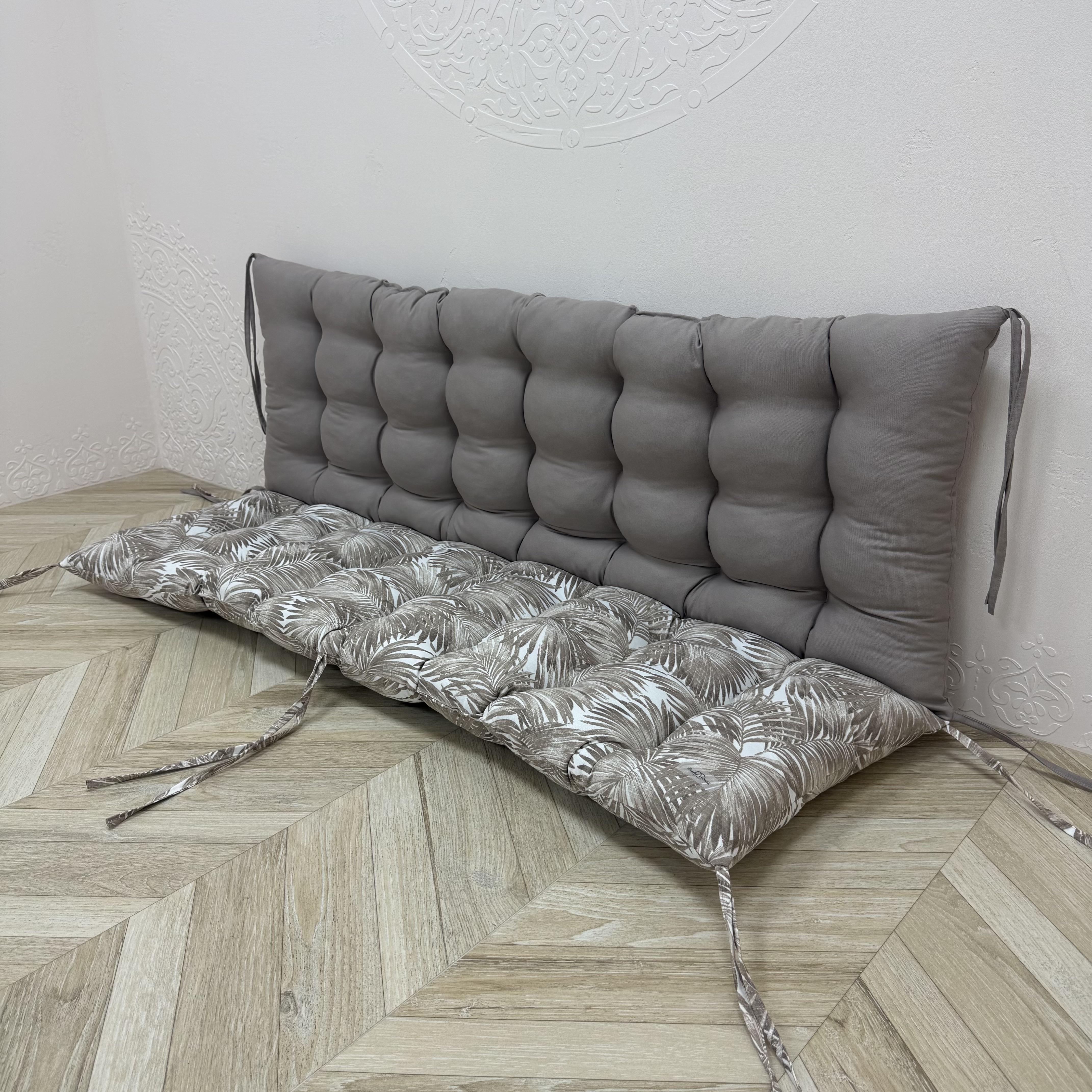Подушка Comfort Home Chamedorea beige на поддоны/качели/каркасы/садовая мебель комбинированная панама 150х50х50 см