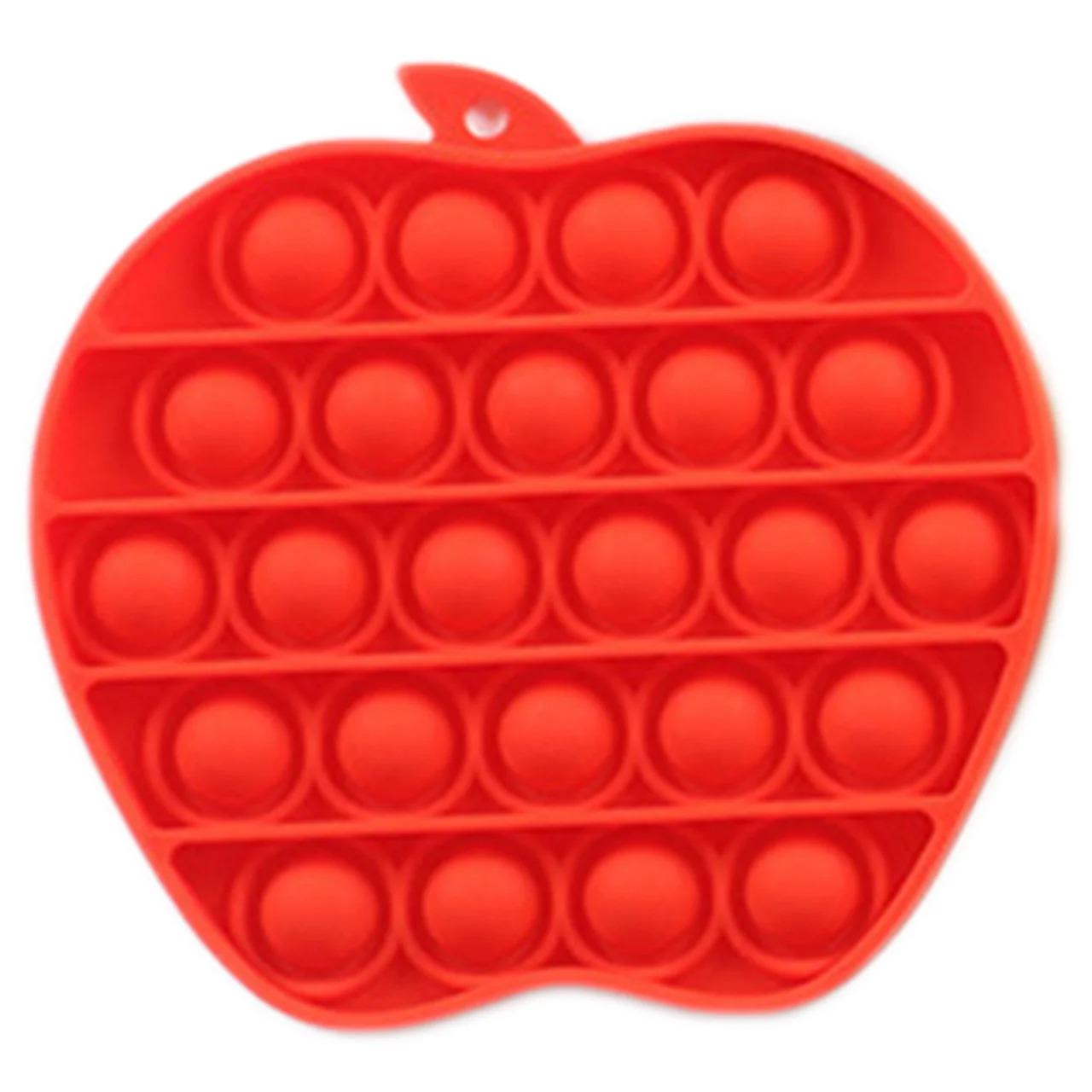 Сенсорная силиконовая игрушка пупырка антистресс Pop It фиджет Яблоко красное