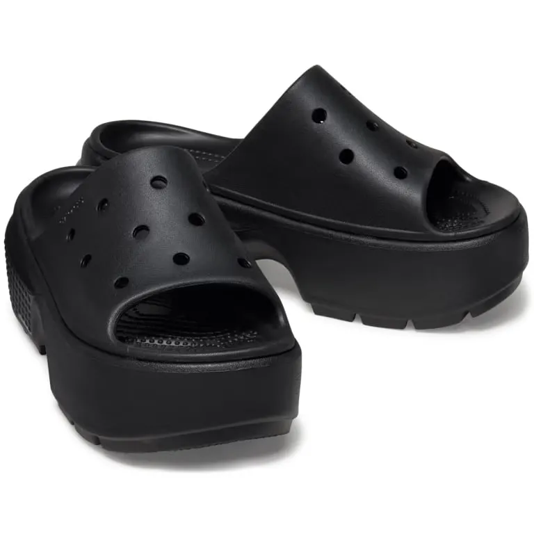Шльопанці жіночі платформа Crocs Stomp Slide Black р. 37-38 Чорний (22627)