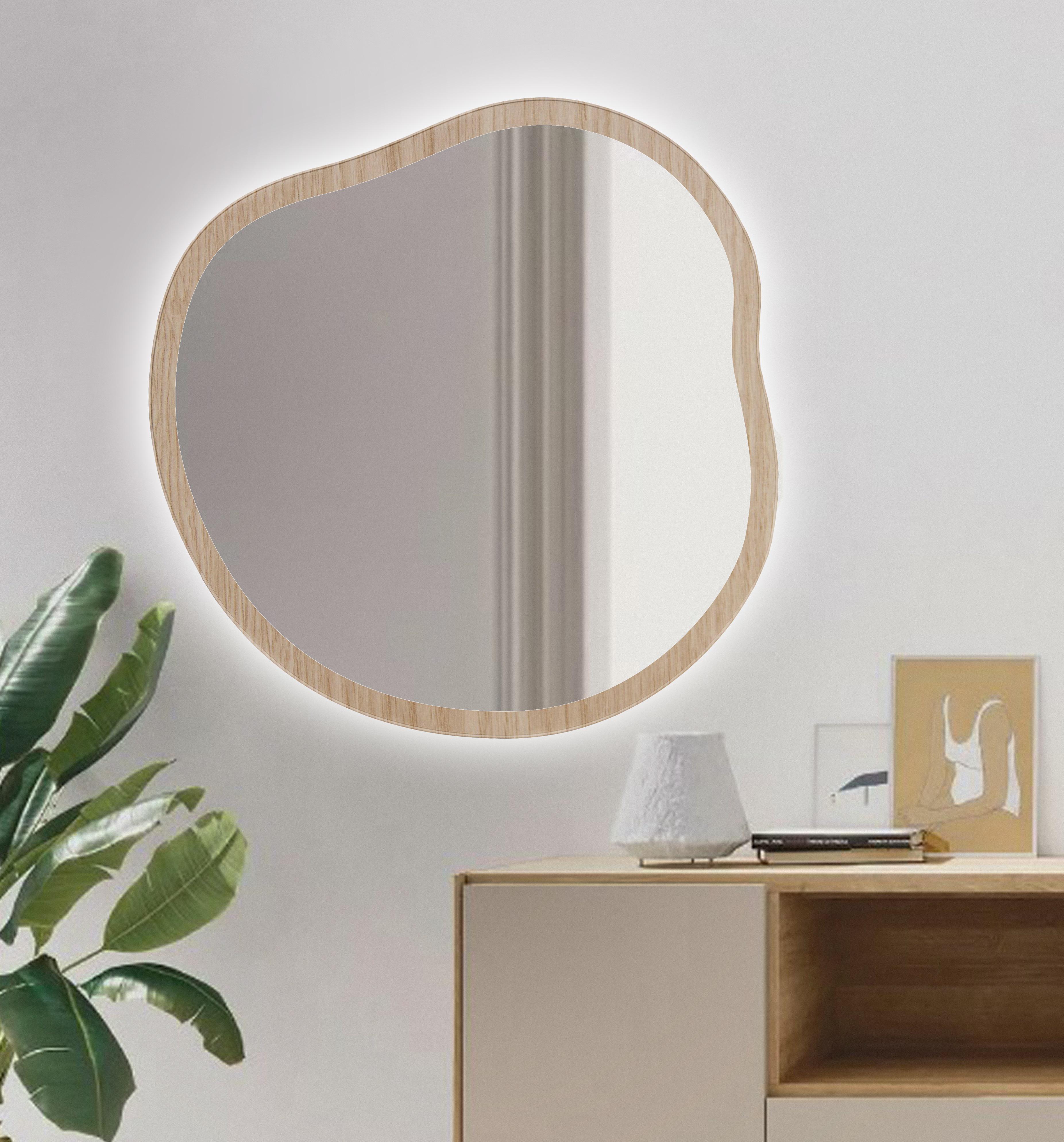 Зеркало Art-com на основе ЛДСП с подсветкой 600х600 мм Дуб сонома (АН 1-Дуб сонома)