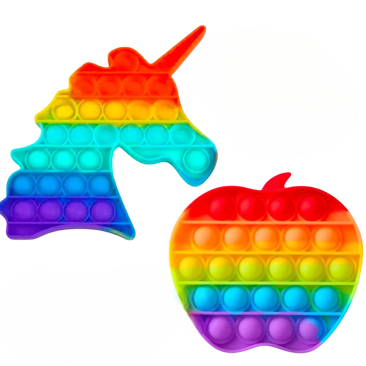 Игрушка антистресс Pop It бесконечная пупирка Единорожка и Яблочко 2 шт. (2664789101)