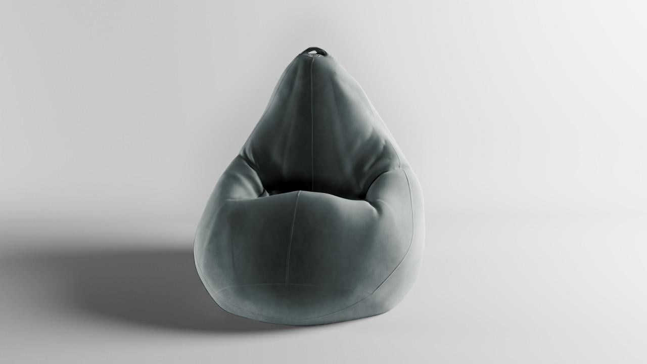 Бескаркасное кресло-мешок SkyPuff MEGA Груша Велюр Virginia XXXL 160х120 см Dark Gray (160087)