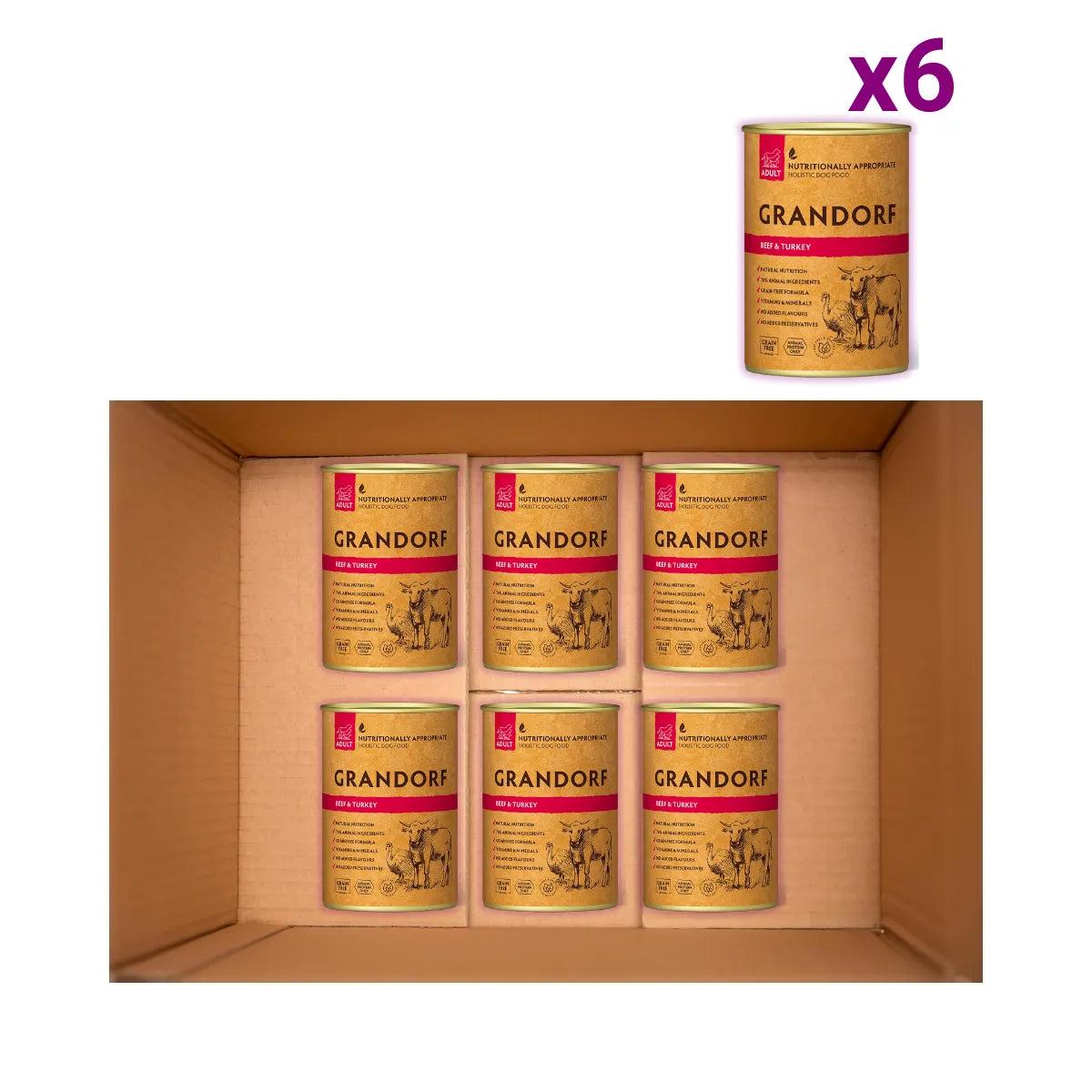 Корм для собак влажный Grandorf Говядина и индейка для взрослых собак всех пород 400 г х 6 шт. (PGDW99404) - фото 2