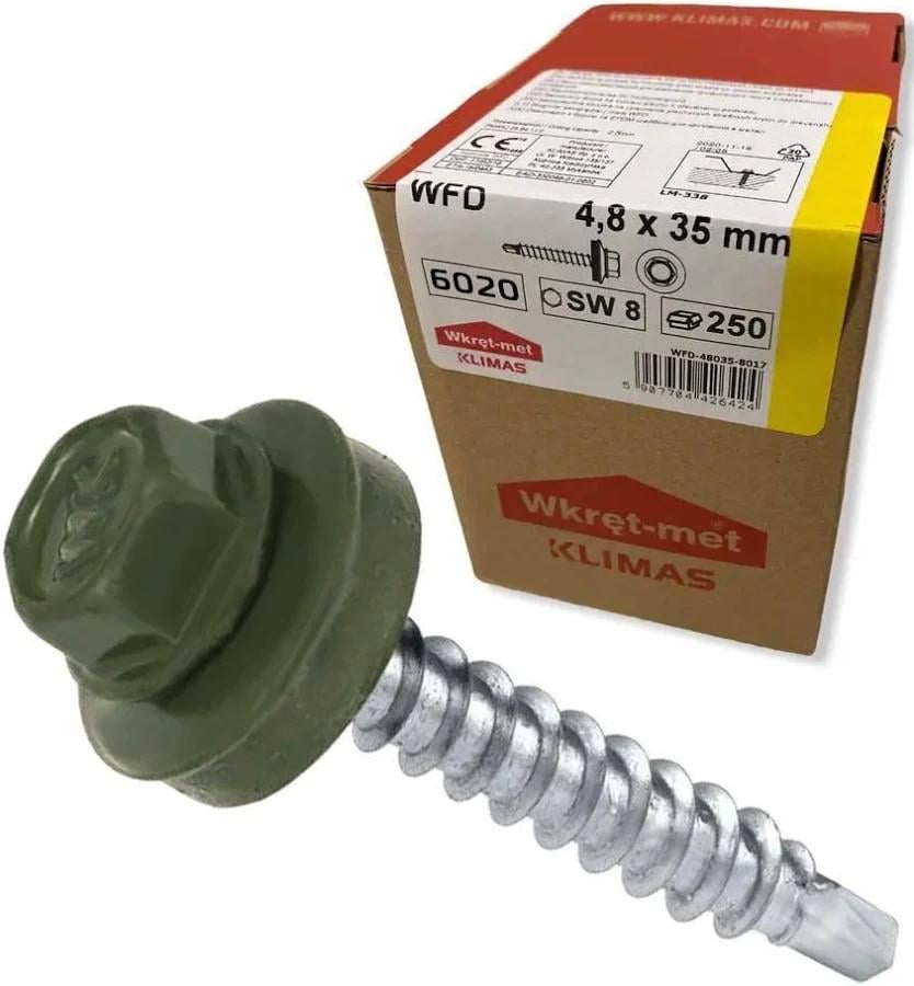 Саморез Wkret-Met для крепления металлического профиля к деревянным конструкциям 250 шт. SDF 4.8x35 (6020)