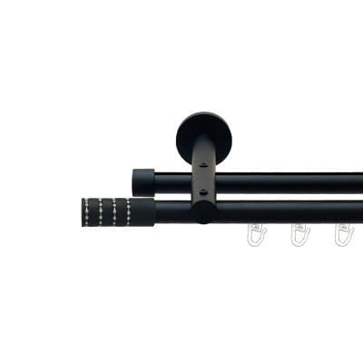 Карниз трубчастий дворядний реверсивний Orvit Барамелла 19/19 мм 160 см Чорний оксамит (009-1842) Карниз трубчастий дворядний реверсивний Orvit Барамелла 19/19 мм 160 см Чорний оксамит (009-1842)