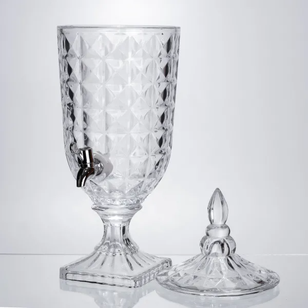 Лимонадница на ножке с краном из толстого стекла 3 л Прозрачный - фото 3 Лимонадница на ножке с краном из толстого стекла 3 л Прозрачный - фото 3