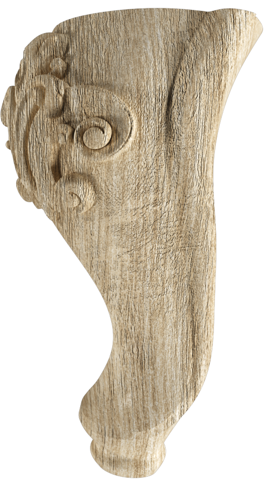 Ніжка для меблів дерев'яна Бароко з різьбленням Ясень (25590888)