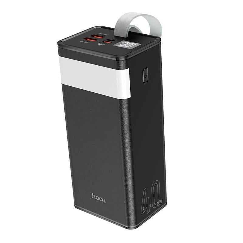 Повербанк Hoco J86 40000 mAh 2USB+Type-C+micro PD20W ліхтарик 0,790kg Black