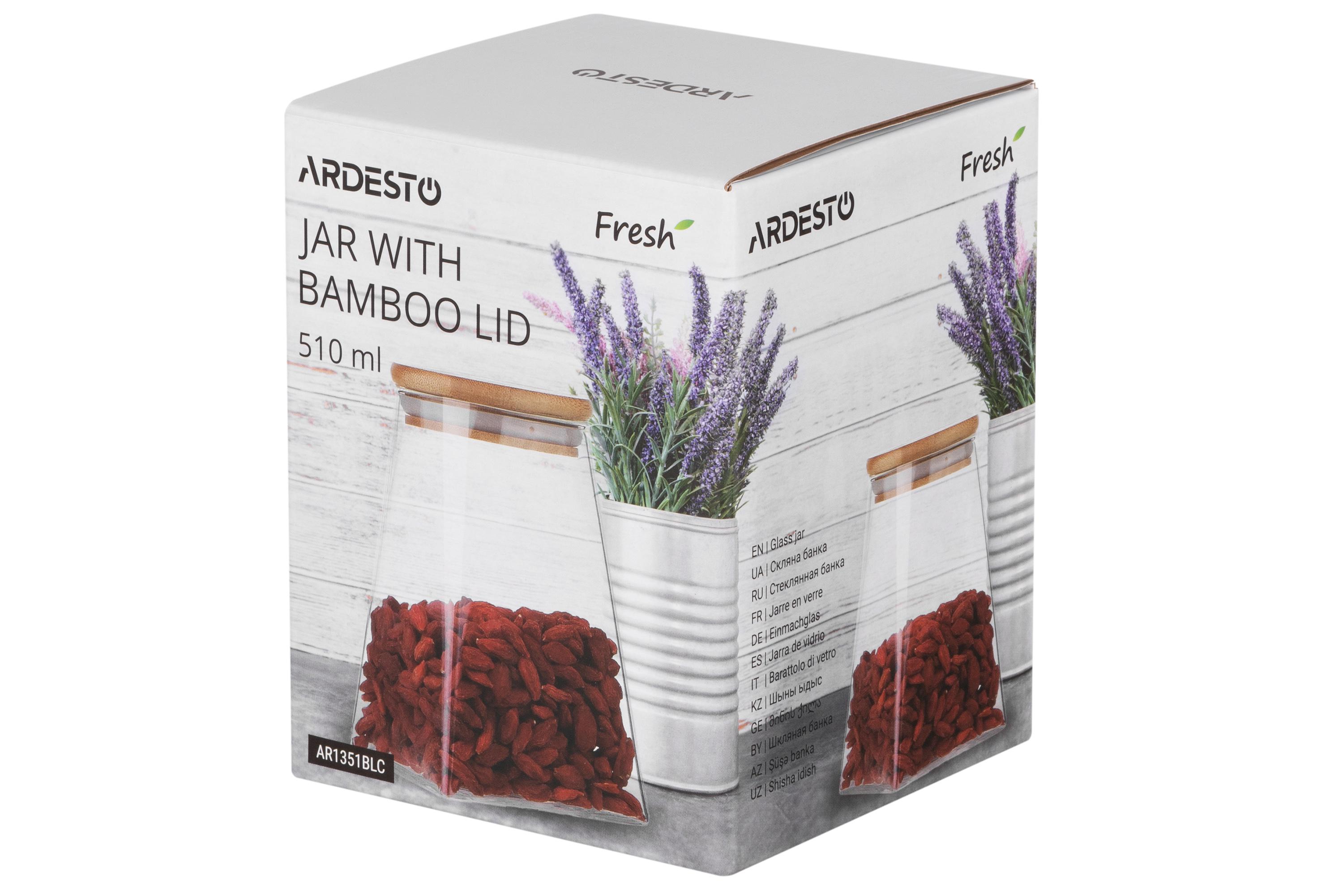 Банка для сыпучих продуктов Ardesto Fresh AR1351BLC стеклянная 0,51 л (11605584) - фото 4