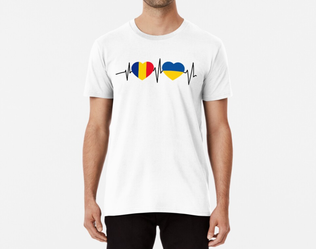 Футболка чоловіча патріотична Stedman з принтом Румунія та Україна XL Білий (22844265)