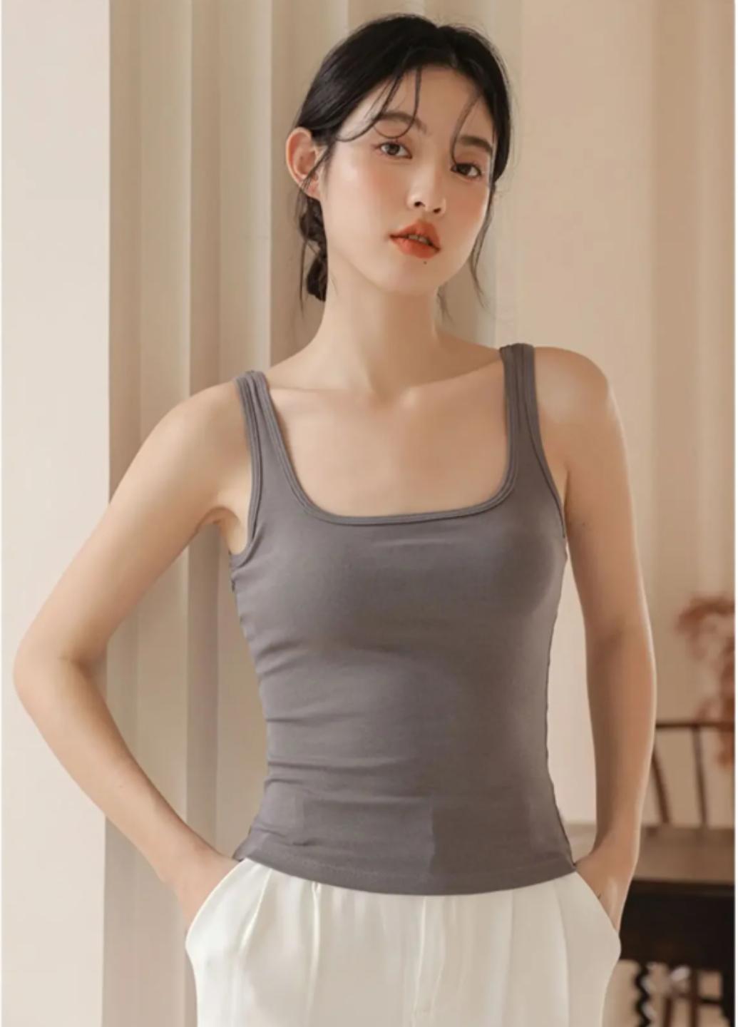 Майка жіноча бавовняна Comfort з вкладишами One size Сірий (1864-44-01) - фото 7