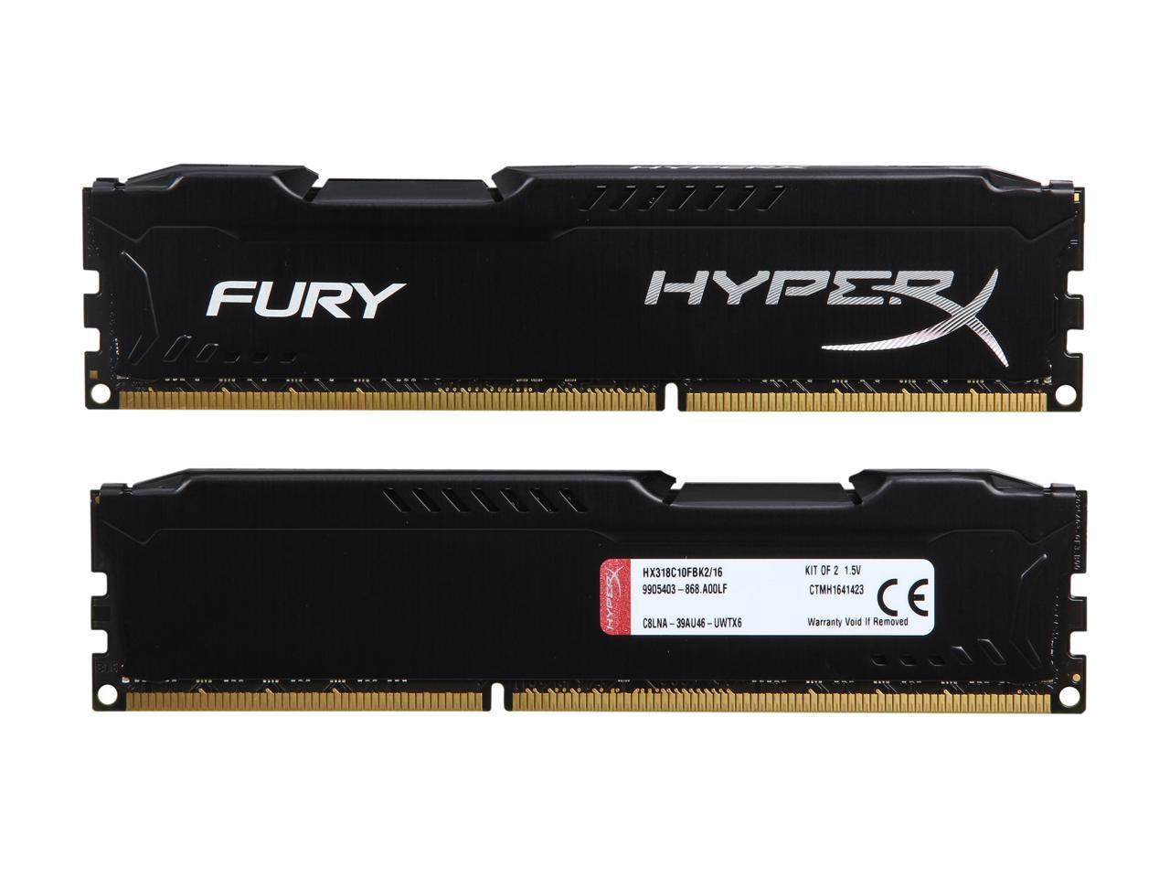 Оперативная память HyperX FURY Kit 16 Гб DDR3 1866 МГц (HX318C10FBK2/16) - фото 3