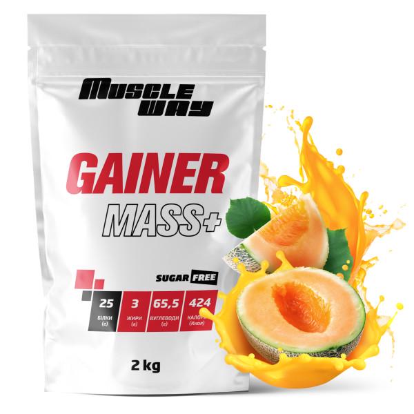 Гейнер для набору маси MuscleWay GAINER MASS+ без цукру вуглеводно-білковий 2 кг Диня (21-125-g-mw-rs2.9)