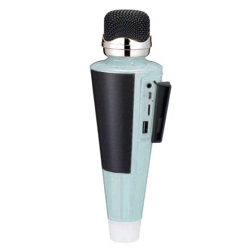 Беспроводной караоке микрофон WSTER WS2711 Bluetooth FM-радио/microSD/USB Голубой - фото 4