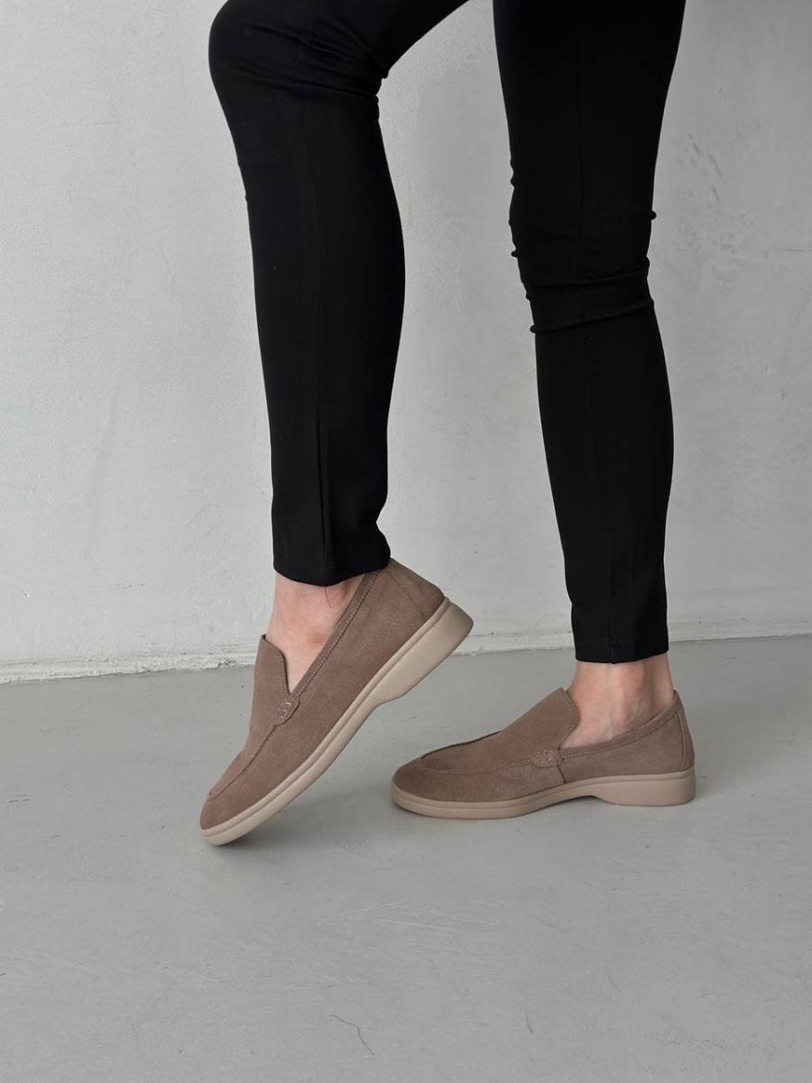 Лоферы женские замшевые на кожподкладе р. 40 Латте (6609/40)