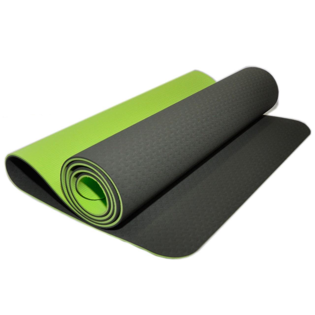Килимок для фітнесу/йоги та спорту двошаровий 180х61х0,6 см Black/Green