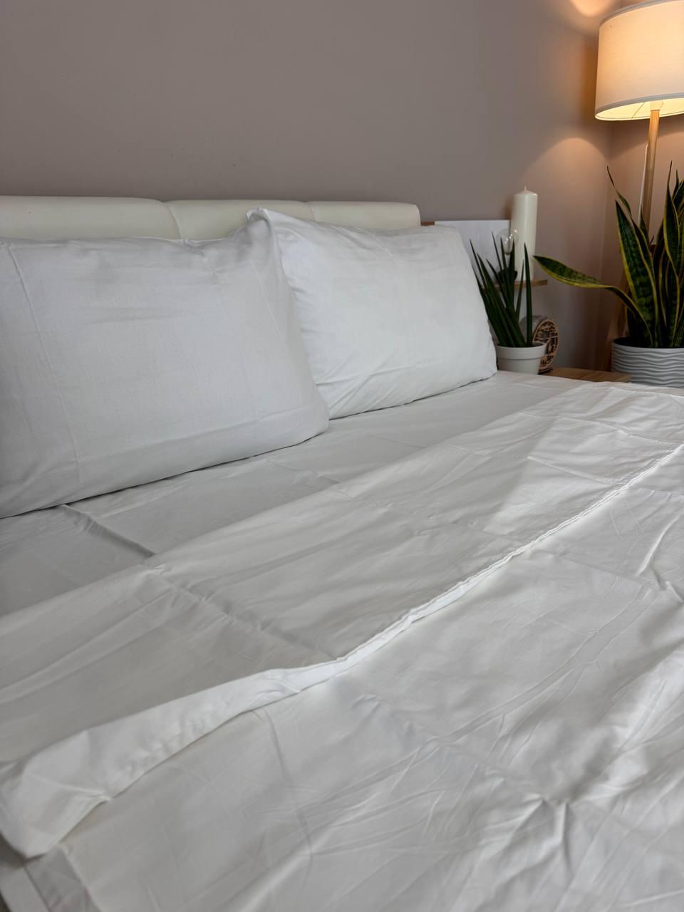 Постільна білизна сатин євро 200х220 см наволочки 70х70 см 2 шт. Білий (Д-Al-satin-001-03) - фото 5 Постільна білизна сатин євро 200х220 см наволочки 70х70 см 2 шт. Білий (Д-Al-satin-001-03) - фото 5