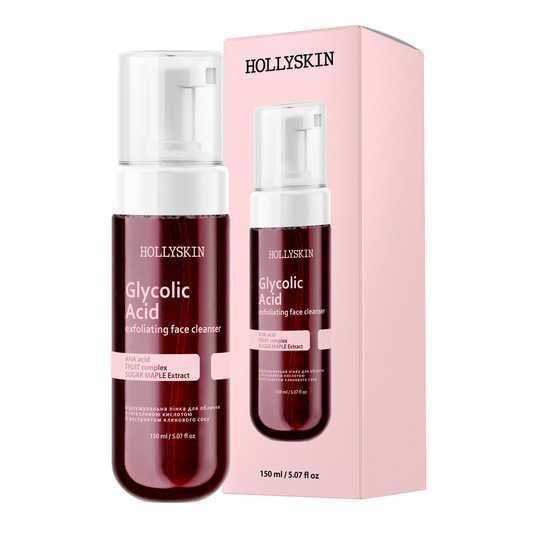 Пінка відлущувальна HOLLYSKIN Glycolic Acid для обличчя з екстрактом кленового сиропу 150 мл (4823109701229)