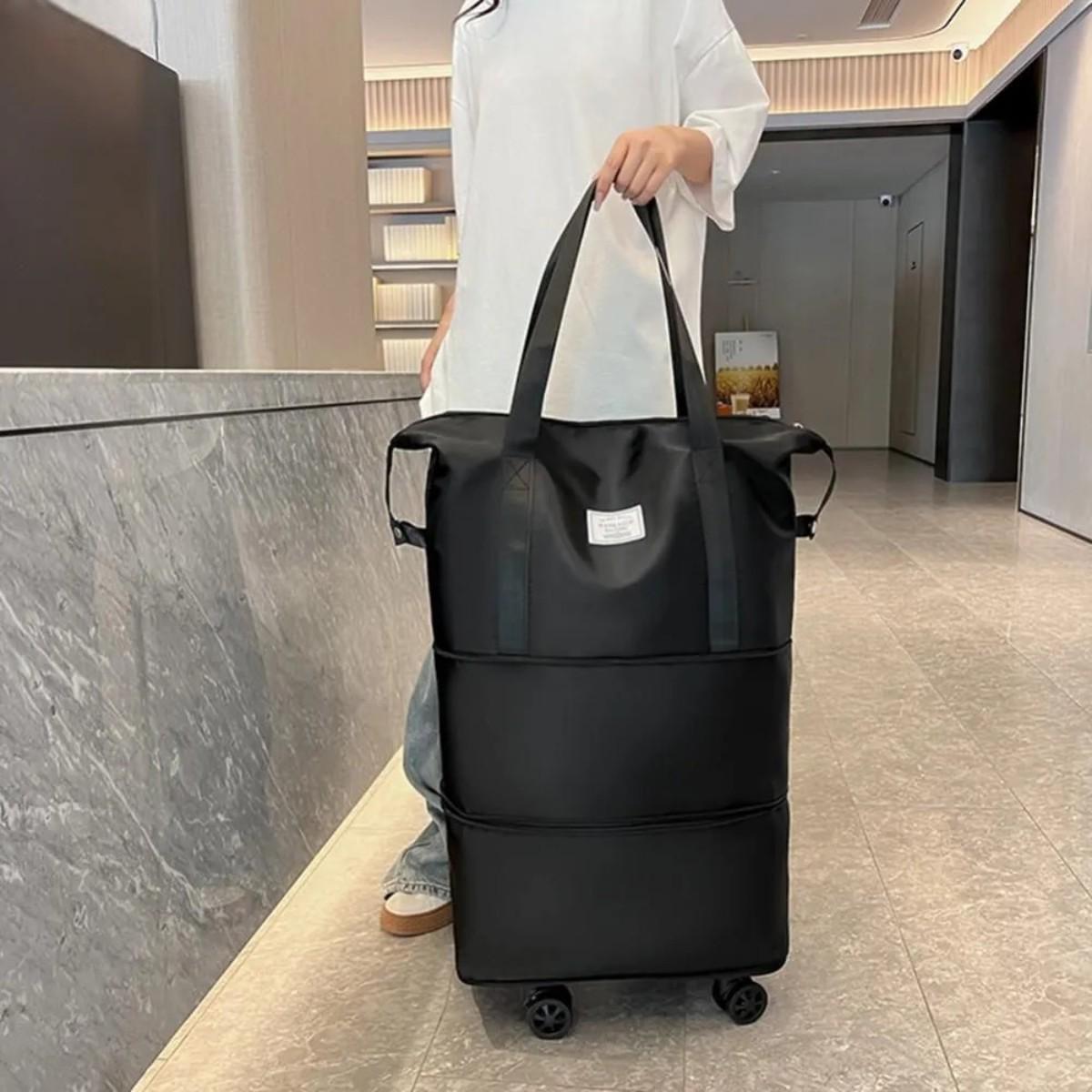 Сумка дорожня на колесах Hong Fu з розширенням Чорний (2950 TB) - фото 5 Сумка дорожня на колесах Hong Fu з розширенням Чорний (2950 TB) - фото 5