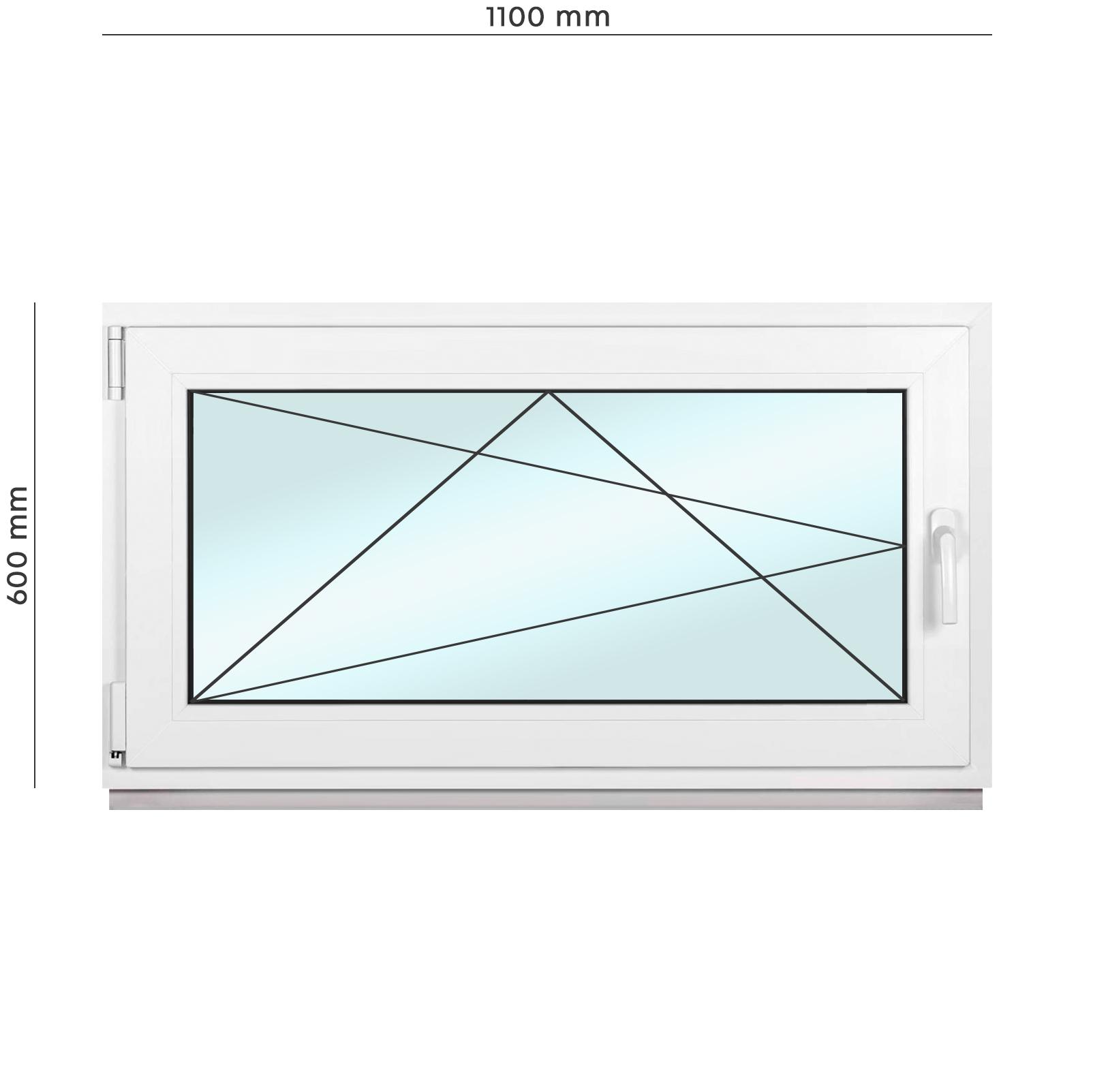 Окно металлопластиковое Framex поворотно-откидное с левым открытием 1100х600 мм Белый - фото 2
