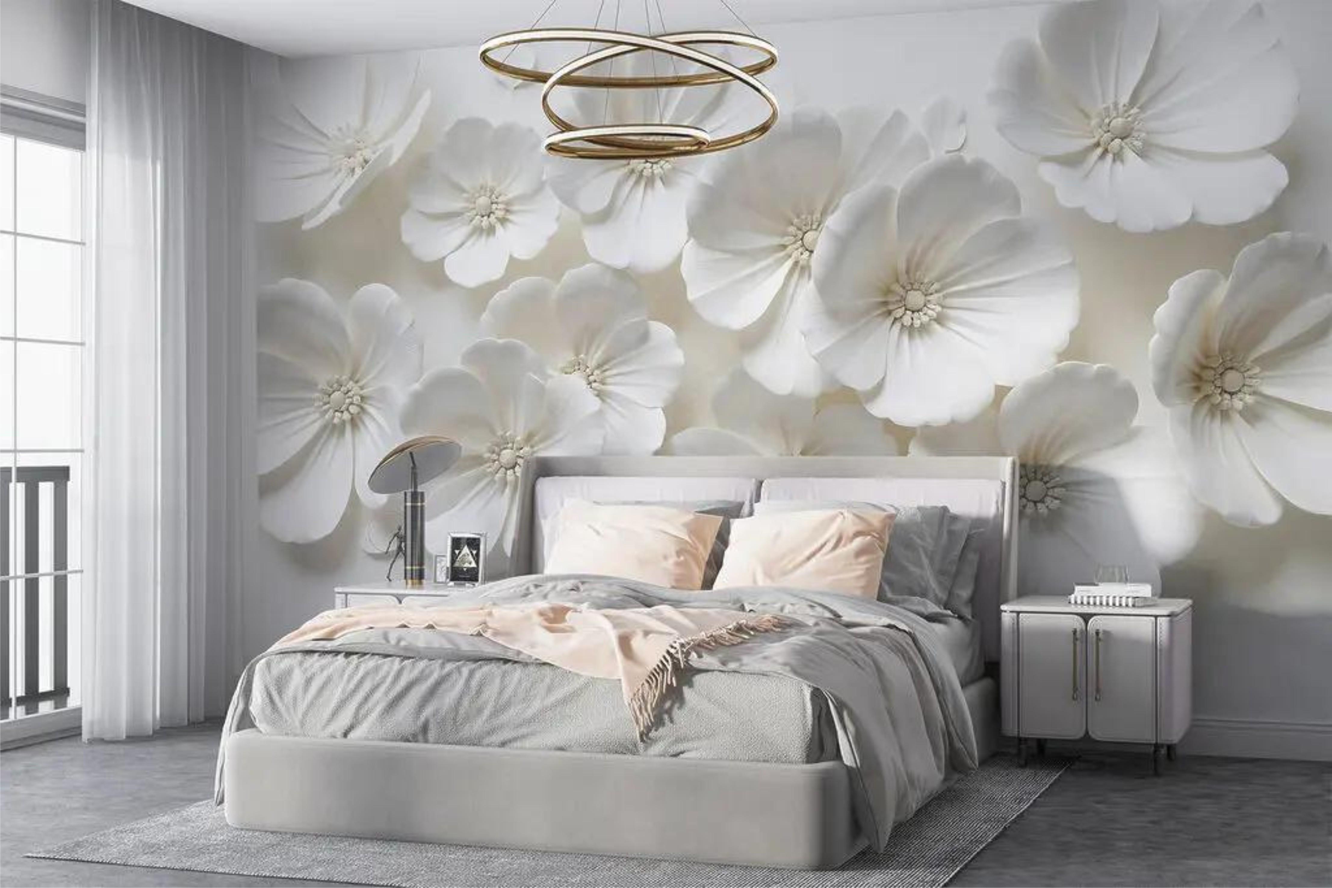 Фотообои Цветы Белый (000161)