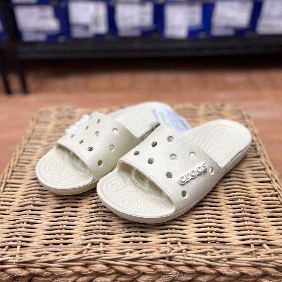 Шльопанці жіночі утеплені Crocs Classic Slide р. 48 49 Бежевий (11733) - фото 10