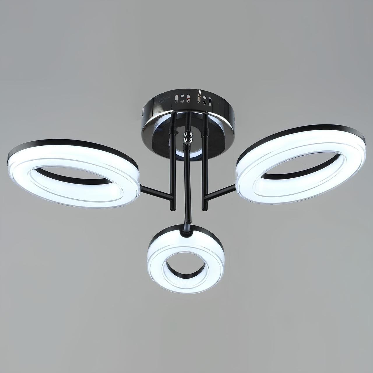 Люстра светодиодная Sirius 21W 3000-6500К Черный/Хром (B YH1100/3 BK+CH)